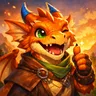 A colorful and vibrant fantasy creature avatar with unique features and bright hues, ideal for profile use.